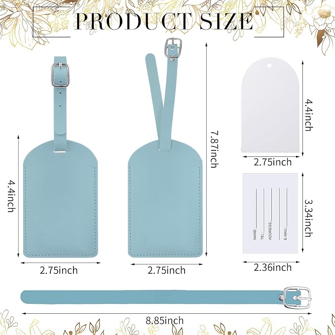 Amylove 48 Sets Leather Luggage Tags Bulk Wedding Favors Luggage Tags for Guests Bridal Gifts Wedding Bridal Shower Gift PU Leather with Name ID Card Tag for Guests
