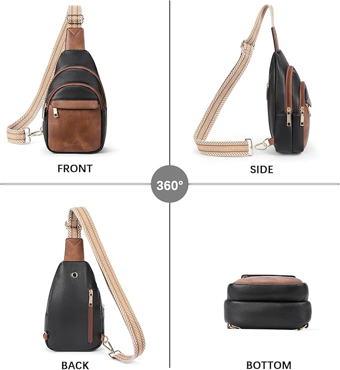 BOSTANTEN Sling Bag for Women Leather Crossbody Bags Fanny Pack Chest Bag for Travel