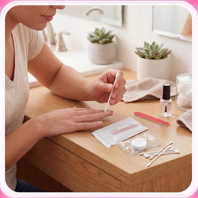 150 Pcs Travel Women Beauty Care Kit Bulk with Cotton Swab Nail File Vanity Pack Compressed Towel Makeup Remover Cloth Hotel Disposable Toiletries Kit Wedding Bathroom Basket