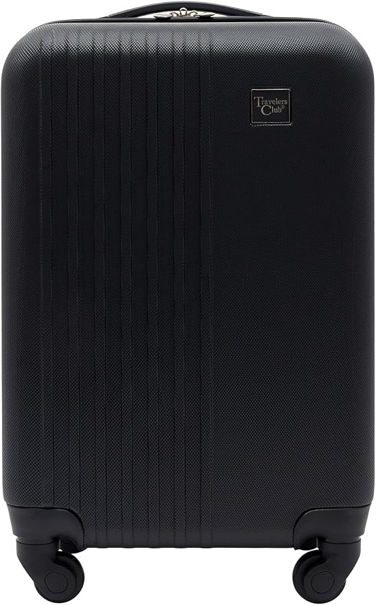 Travelers Club Cosmo Luggage, Black-20, 20-Inch