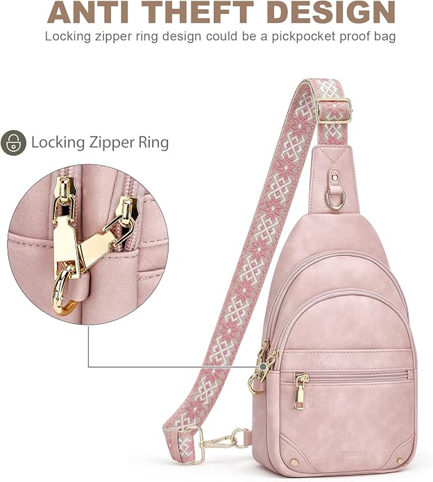 SYTRAH Anti Theft Crossbody Bags for Women, RFID Sling Bag Travel Purse, RFID Cross Body Purses Chest Bag for Travel