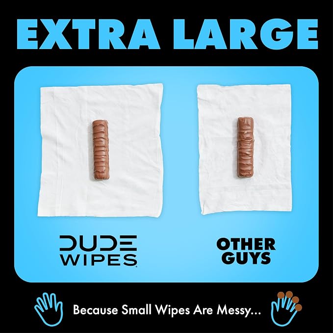 DUDE Wipes - Flushable Wipes - 12 Pack, 288 Wipes - Unscented Extra-Large Adult Wet Wipes - Vitamin-E & Aloe - Septic and Sewer Safe