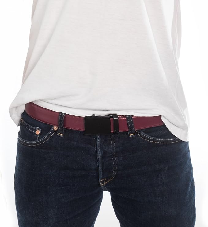 Mission Belt Men's Leather Ratchet Belt, 40mm Metal Collection