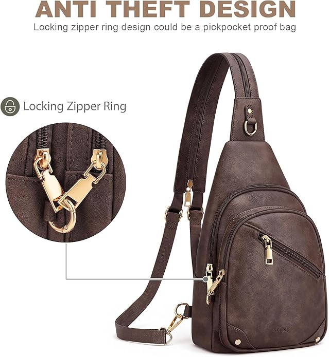 SYTRAH Anti Theft Sling Bag for Women, RFID Crossbody Purses Convertible Sling Backpack, Cross Body Purse Chest Bag