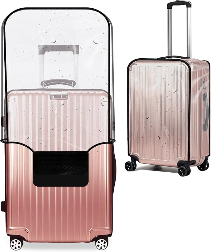 JZRSuitcase 24-inch Luggage Cover Protector Clear PVC Waterproof Suitcase Covers, Travel Luggage sleeves protective Tsa Approved