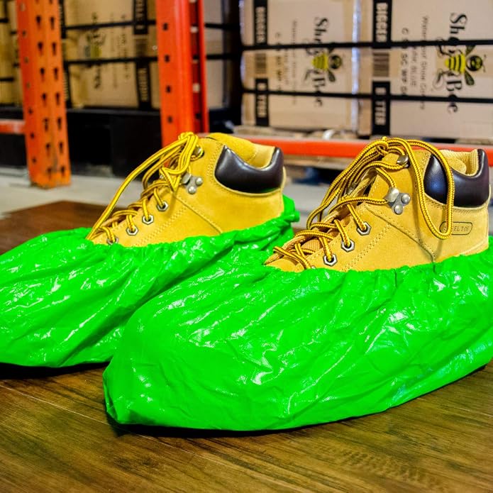 ShuBee Waterproof Shoe & Boot Covers Slip-Resistant Disposable for Plumbing Construction Floor Protection - 40 Pair