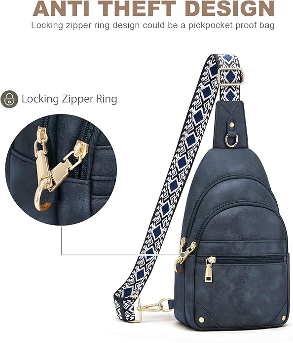 SYTRAH Anti Theft Crossbody Bags for Women, RFID Sling Bag Travel Purse, RFID Cross Body Purses Chest Bag for Travel