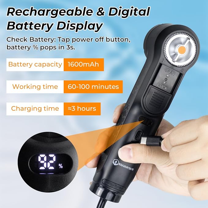 Portable Bidet for Travel, 1600mAh Electric Handheld Bidet with 2.5L Tank