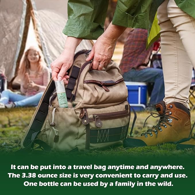Mosquito Repellent Spray for Body, Made with Plant Essential Oils,Insect Repellent Spray Natural Bug Repellent for Skin DEET-Free Travel Size 2 Fl Oz (2 Pack)