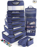 Veken 10 Set Packing Cubes for Travel Essentials, Suitcase Organizer Bags in 4 Sizes, Carry-On Luggage Accessories with Large Laundry Bag & Passport Holder, Must-Have for Airplane, Road Trip & Camping