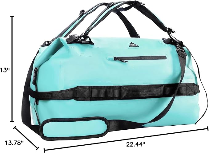 Haimont IPX7 Waterproof Roll-Top Dry Duffel Backpack | 60L/90L Sizes, 500D Tarpaulin, Welded Seams, Mesh Pockets, Boating & Kayaking