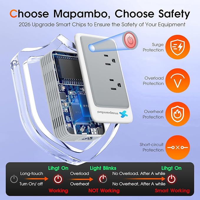 Global Voltage Converter US to Europe for Curling Iron and Hair Straighteners, Power Converter for European Travel Plug Adapter with 2 USB A & 2 USB C Ports, Compatible with 200+ Countries