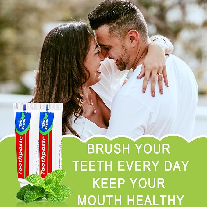 60 Tubes Bulk Travel Size Toothpaste,Miniature 0.88oz(25g) Small Toothpaste Travel Size Bulk 1.3x3.93 inches Peppermint Mini Disposable Toothpaste for Hotel,Guests,Homeless,Charity
