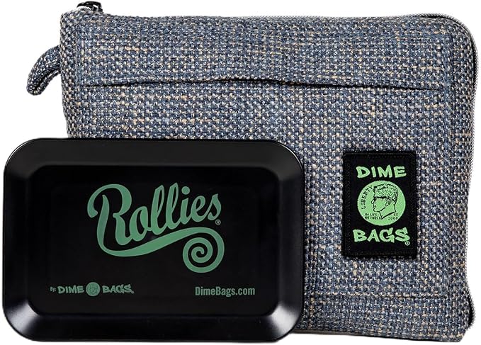 Dime Bags All-in-One Padded Pouch with Accessory Tray & Smell/Spill Proof Pocket, Protective Case for Glass Storage & Travel
