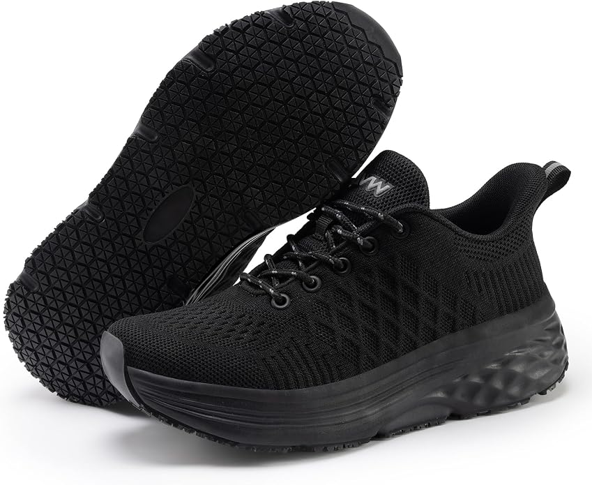 AVW Womens Non Slip Work Shoes Water Resistant Walking Sneakers Food Service Chef Kitchen Shoes