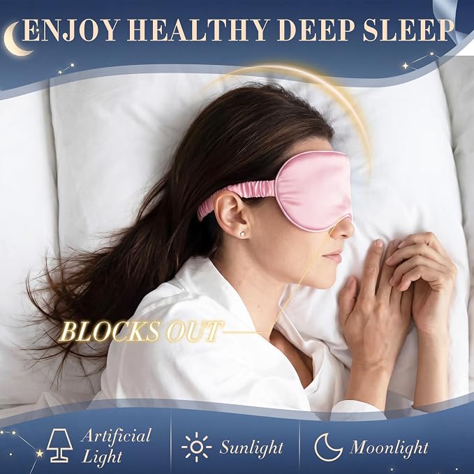 Cuffbow 36 Pcs Silk Sleep Eye Masks Bulk Satin Eye Cover Blindfold Eyeshade with Adjustable Elastic Strap for Women Men Sleeping Travel Wedding Gift(Pink)