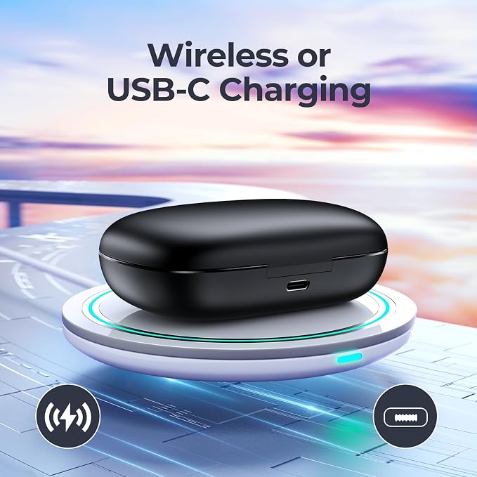 Active Noise Cancelling Ear Buds Wireless Earbuds 90Hrs Playtime Bluetooth Headphones with Hi-Res Stereo Deep Bass Power Display Earphones with Earhooks Waterproof Transparency Headset for Sports/Gym