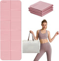 PAIDU Foldable Yoga Mat for Travel, 70"x24"x0.31" (8MM) TPE Double-Sided Non-Slip Pilates Mat with Carrying Bag for Yoga, Pilates, Fitness and Home/Outdoor Workouts
