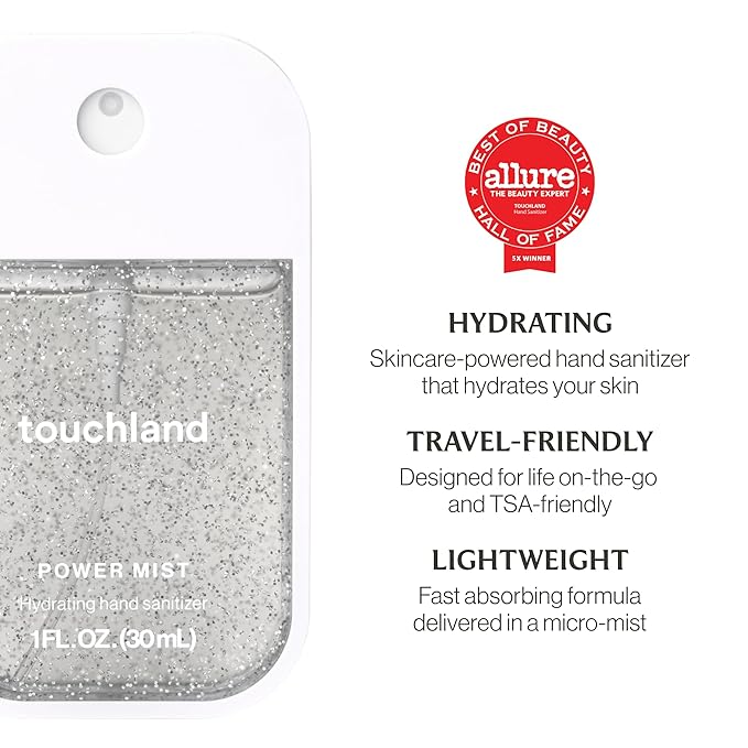 Touchland Hydrating Hand Sanitizer Spray – Confetti Cake Trio Set, Dye Free – 3 x 1 FL OZ Travel Size Mists
