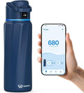 WaterH BOOST Smart Water Bottle with Reminder & Tracker, Double Wall Vacuum Insulated Bottles Stainless Steel, 32oz BPA-Free Wide Mouth for School, Gym, Office, Ideal for Father's Day
