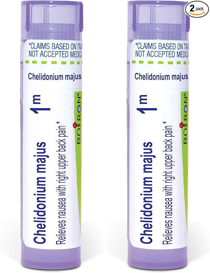 Boiron Chelidonium Majus 1M for Nausea with Upper Back Pain - 80 Pellets (Pack of 2)