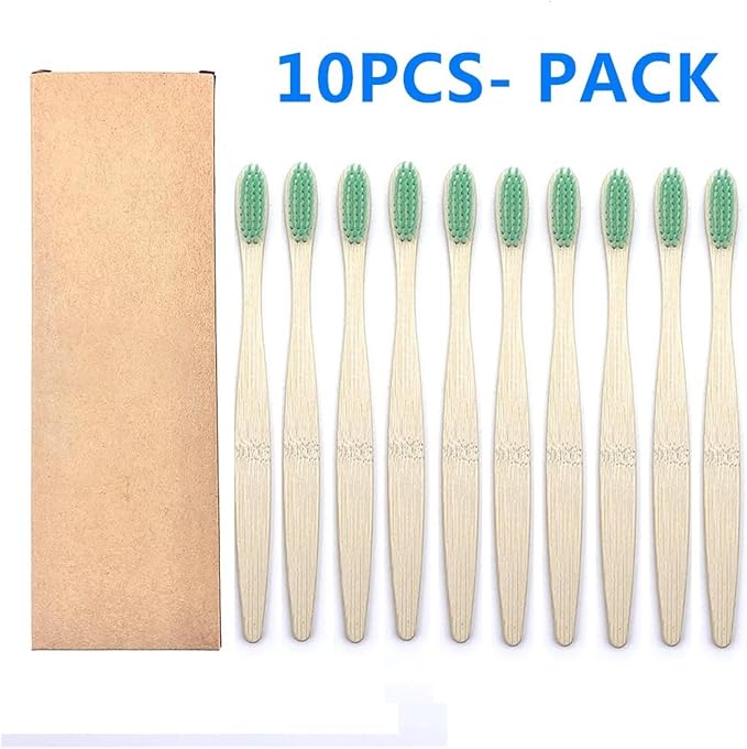Manual Toothbrush 10PCS Colorful Toothbrush Set Soft Bristle Teeth Whitening Toothbrushes Soft Care Toothbrush(10PCS Green Color)