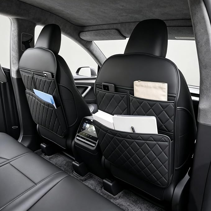 ROXAI 2 Pack Kick Mats Back Seat Protector, Seat Back Cover for Kids Feet, Anti-Kick Pad for Back of Front Seats – Waterproof, Keep Car Clean from Dirt, Scuffs & Stains