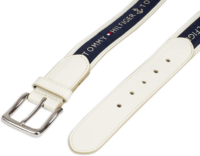 Tommy Hilfiger Men's Fabric Inlay Casual Belt With Classic Harness Buckle