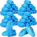 Leumoi 500 Pcs Disposable Boot Covers Bulk Non Slip Disposable Shoe Covers Large Durable Non Woven Shoe Protector for Indoors, Home, Floors and Shoes, One Size Fits Most(Blue)