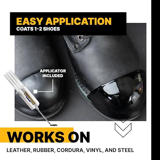 Work Boot Toe Protector & 2 Pack, Liquid Adhesive Shoe Glue for Boot Waterproofing, Protection & Repair - Heavy Duty Waterproof Cover & Shoe Protector for Any Size & Style, 2 Pack Covers 4 Toe Caps