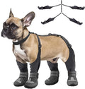 Idepet Dog Suspender Boots, Tall Dog Boots Anti-Slip & Fall Waterproof Shoes Leggings, Adjustable Suspender Boots for Dogs Winter Snow Rain Hiking Paws Protector(Black, 2)