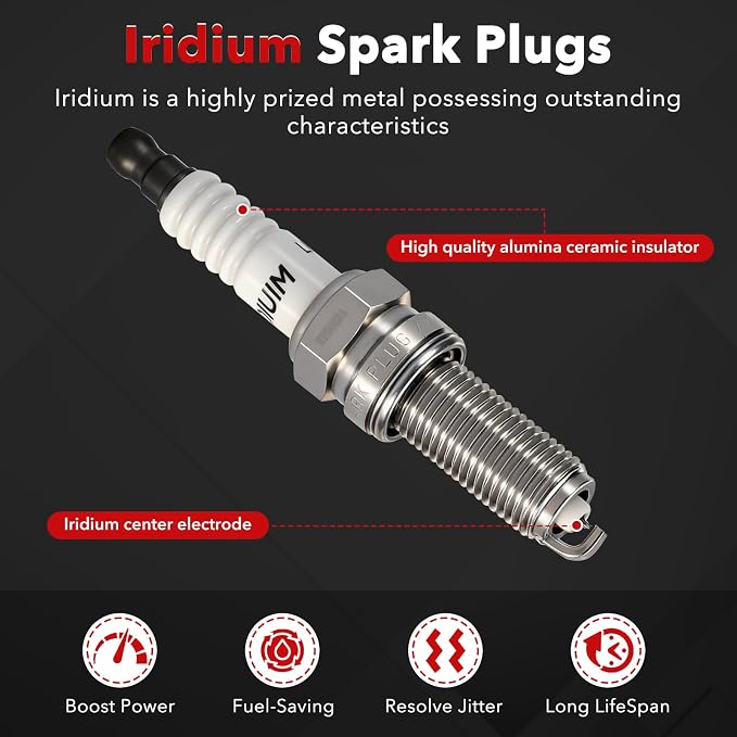 UF557 Ignition Coil Packs and Iridium Spark Plugs Fit for 07-16 Jeep Compass Patriot/ 11-14 Chrysler 200,07-10 Sebring/Dodge 08-14 Avenger,07-12 Caliber,09-16 Journey