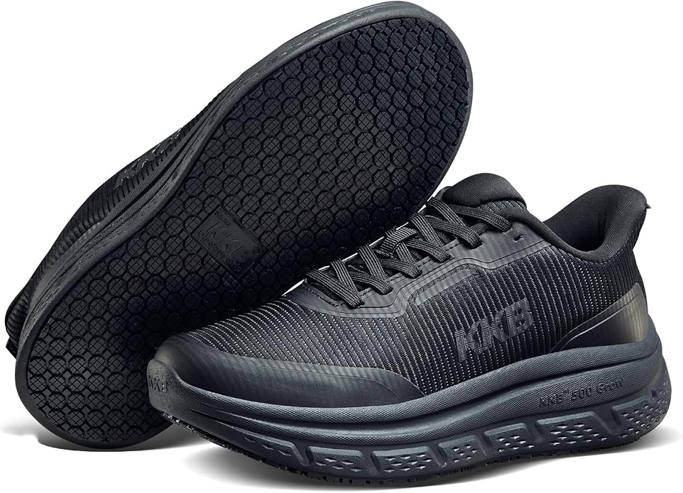 Men's Non Slip Work Shoes Waterproof Easy Slip Sneakers for Kitchen Restaurant Chefs Nurses with Arch Fit Support Orthopedic