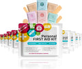First Aid Emergency Medical Kit Mini and Travel Size - | Great for Kids, Schools, Business, Hiking, Camping | Wound Care Products (Multi-Color) (10)