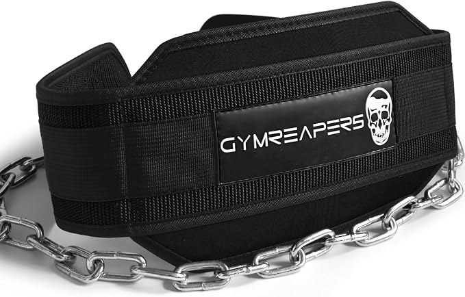 Gymreapers Dip Belt With Chain For Weightlifting, Pull Ups, Dips - Heavy Duty Steel Chain For Added Weight Training