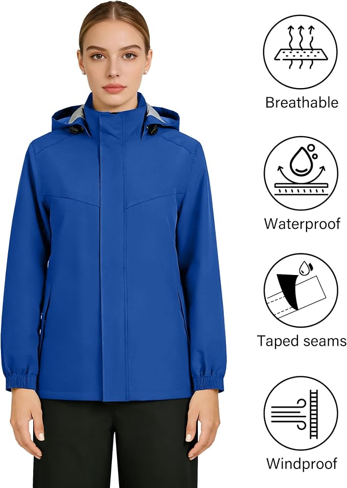 iCreek Rain Suit Waterproof Hooded Rain Gear Breathable Lightweight Packable Rain Jacket Pants Men Women for Hiking Fish Golf