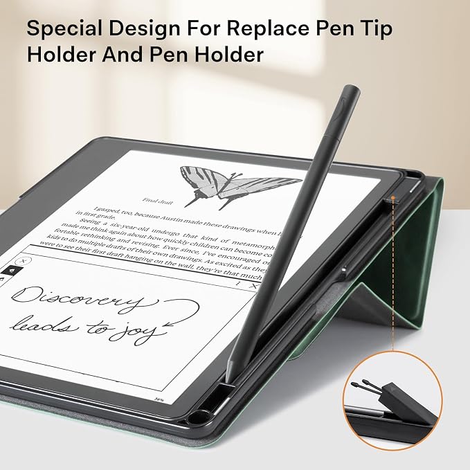 CoBak Case for E-Reader - All New PU Leather Cover with Auto Sleep Wake Feature for Tablet Reader 10.2" 2022 & 2024 Released with Pen Holder (not Compatible with Remarkable)