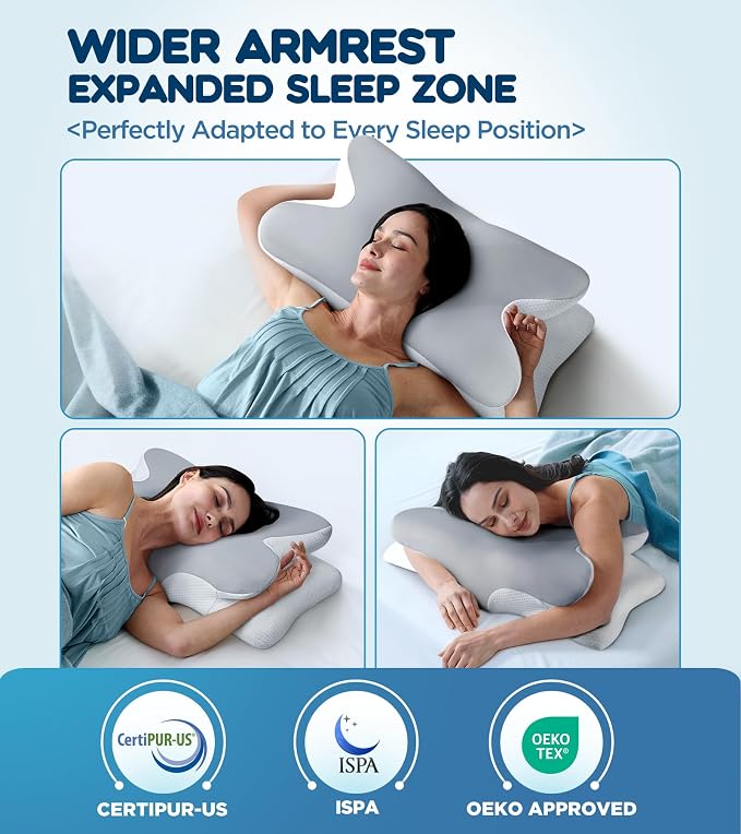 Effective Pain Relief Cervical Neck Pillow for Sleeping, Ergonomic Cooling Side Sleeper Pillow for Neck Support, Orthopedic Contour Memory Foam Pillows, Bed Pillow for Back Stomach Sleeper