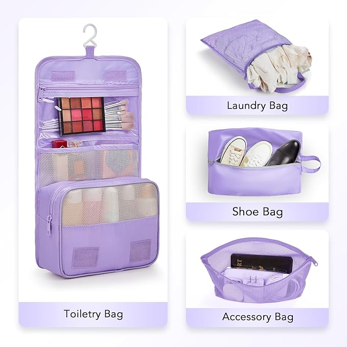 10 Set Compression Packing Cubes for Travel Essentials,Compressible Expandable Packing Cubes for Suitcase,OlarHike Luggage Garment Bags for Travel,Handy Helper for Organizing Clothes(Light Purple)