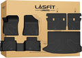 LASFIT Floor Mats & Backrest Mats & Cargo Mat for Hyundai Kona Gas 2018-2023 /Kona N 2023 2022 (Not Fit EV), All Weather TPE Custom Fit Floor Liners Car Mats & Trunk Mats Accessories, Black