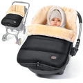 Orzbow Faux Sheepskin Winter Car Seat Cover for Babies, Waterproof Bunting Bag for Car Seats & Strollers, Warm and Cozy Carseat Footmuff to Protect Baby from Cold Wind, Machine Washable, Black