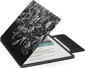 MoKo Magnetic Case for All-New 11" Kindle Scribe 2025(3rd Generation) & Kindle Scribe Colorsoft 2025(1st Generation) - Slim Folio Premium PU Leather Cover with Pen Clasp & Auto Sleep Wake, Line Flower