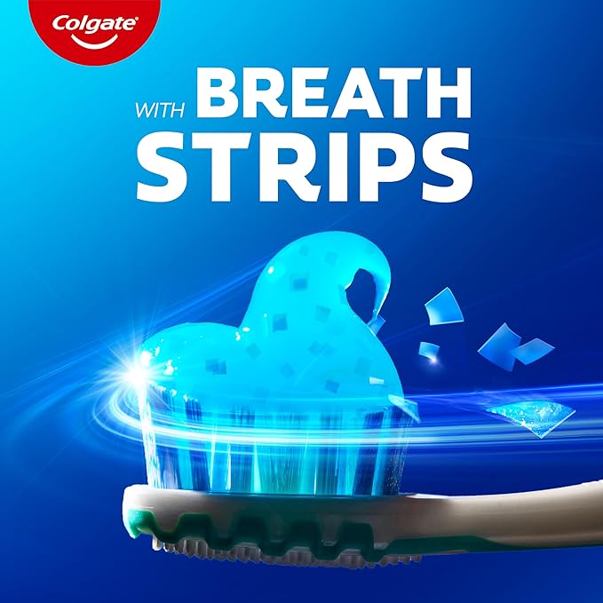 Colgate MaxFresh Cool Mint Toothpaste, Travel Size Toothpaste for Bad Breath with Fluoride and Hundreds of Mini Breath Strips, Leaves Mouth Feeling Refreshed for Hours, Fights Cavities, 1.0 oz