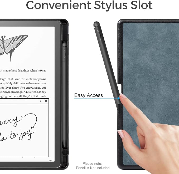 CoBak Case for Kindle Scribe - All New PU Leather Cover with Auto Sleep Wake Feature for Kindle Scribe 10.2" 2022 & 2024 Released with Pen Holder