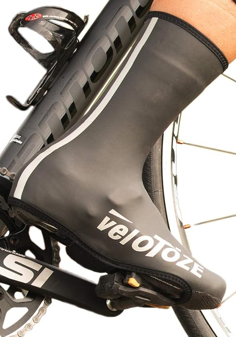 veloToze Neoprene Shoe Cover (Waterproof Cuff Included) - for Cleated Cycling Shoes - Waterproof, Windproof Neoprene Overshoes for Bike Rides in Cold Winter or Rainy Spring Weather - for Men and Women