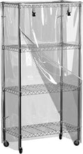 Clear PVC Shelf Cover – Fully Visible Waterproof Wire Rack Protector with Zipper, 36" W x 18" D x 54" H, Cover Only