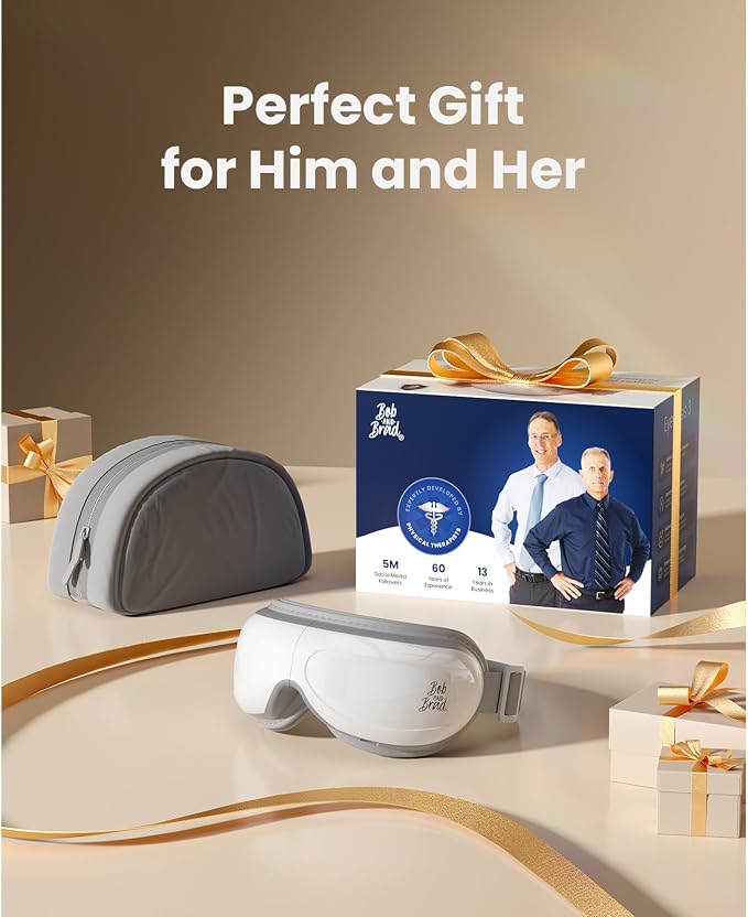BOB AND BRAD Eye Massager with Heat FSA Eligible HSA, Birthday Gifts for Women Men Mom EyeOasis 2 Heated Eye Mask for Migraines with Music, Smart Migraine Massager for Dry Eyes Relief & Improve Sleep
