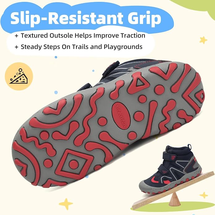 Mishansha Kids Water Resistant Hiking Boots, Boys Girls Anti Collision Anti-Skid Athletic Outdoor Adventure Trekking Shoes