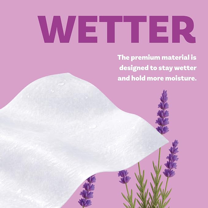 Extra Large Bath Wipes for Adults Bathing No Rinse - 120 Ultra Thick Disposable Body Cleansing Wipes for Men, Women & Elderly - Great for Gym, Camping, Post Surgery - Lavender