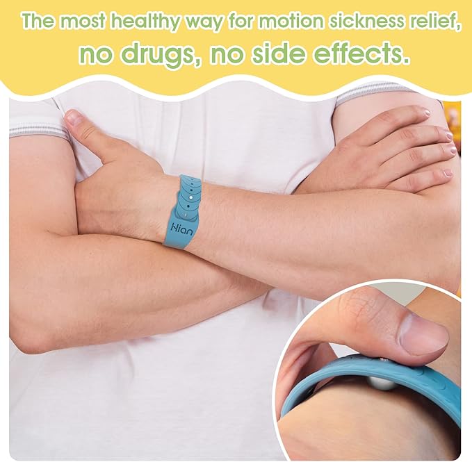 Motion Sickness Bracelets Wristband Sea Sickness for Adult Kids & Pregnant Women, Acupressure Anti Nausea Wristbands for Car Sea Air Cruise Travel Sickness, Relief Motion/Morning Sickness - 3 Pairs